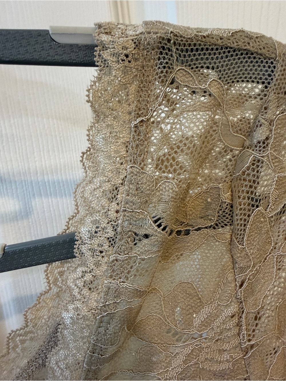 ‼️RESTOCKED‼️ A Rare Bird Vintage Sheer STRETCHY Lace Sand Long-Sleeve - Picture 7 of 8
